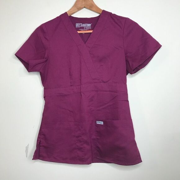 Grey’s Anatomy XS Cranberry burgundy nursing scrub - Picture 2 of 5